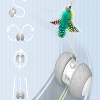 HKM-4643389 Rechargeable Automatic Cat Toy with LED Lights and Independent Dual-Motor Drive