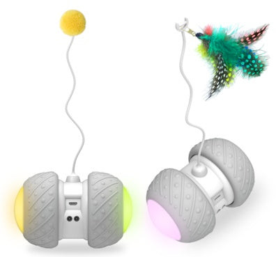 HKM-4643389 Rechargeable Automatic Cat Toy with LED Lights and Independent Dual-Motor Drive