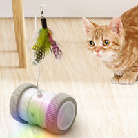 HKM-4643389 Rechargeable Automatic Cat Toy with LED Lights and Independent Dual-Motor Drive