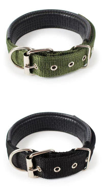 HKM-4644541 Nylon Dog Collars in Blue, Black, Red, and Green for Small to Large Breeds