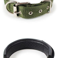 HKM-4644541 Nylon Dog Collars in Blue, Black, Red, and Green for Small to Large Breeds