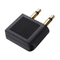 HKM-464467 Dual 3.5mm Mono to Stereo Jack Conversion Adapter for Airline Headphones