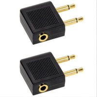 HKM-464467 Dual 3.5mm Mono to Stereo Jack Conversion Adapter for Airline Headphones