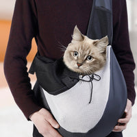 HKM-4644797 Pet Cat and Dog Shoulder Bag - Medium and Large Size, Grey Polyester Bag for Pets Up to 15 kg