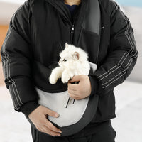 HKM-4644797 Pet Cat and Dog Shoulder Bag - Medium and Large Size, Grey Polyester Bag for Pets Up to 15 kg