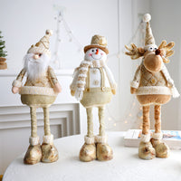 HKM-464595 Retractable Christmas Doll Decorations - Golden Snowman, Elk & Santa