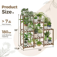 HKM-464659 Customizable Vertical Multi-Layer Wooden Flower Pot Stand