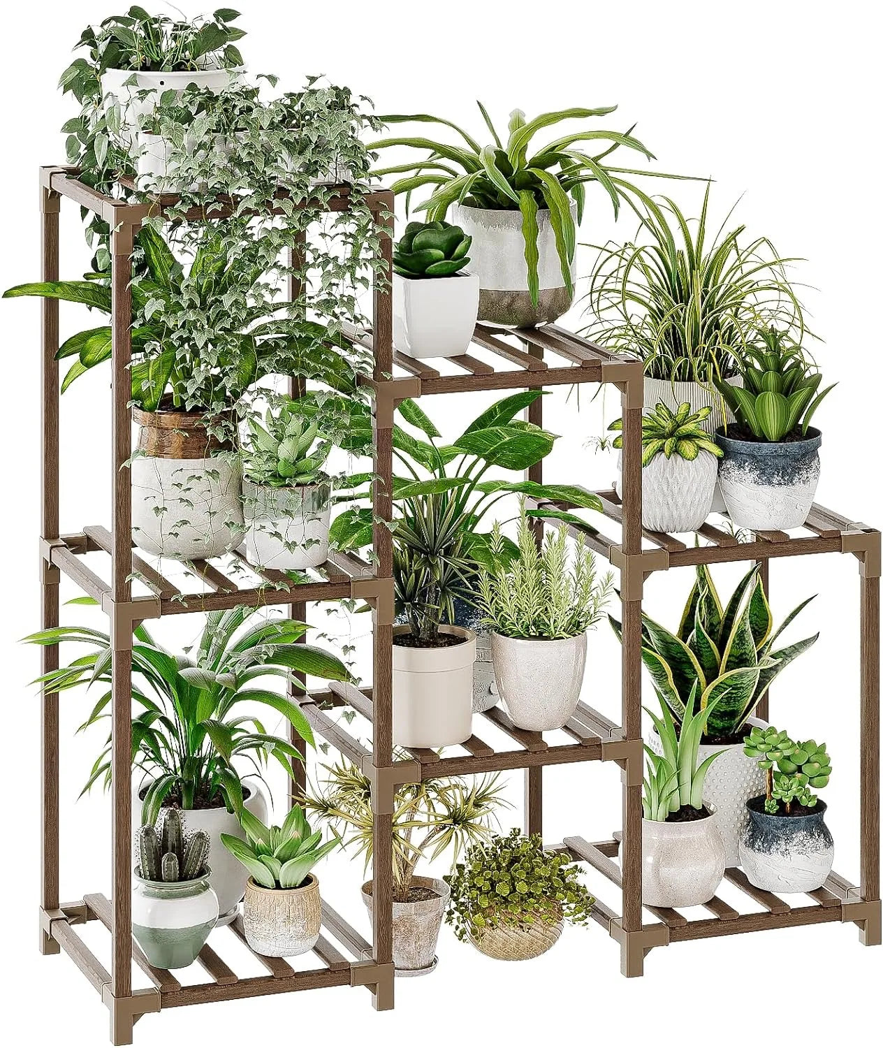 HKM-464659 Customizable Vertical Multi-Layer Wooden Flower Pot Stand