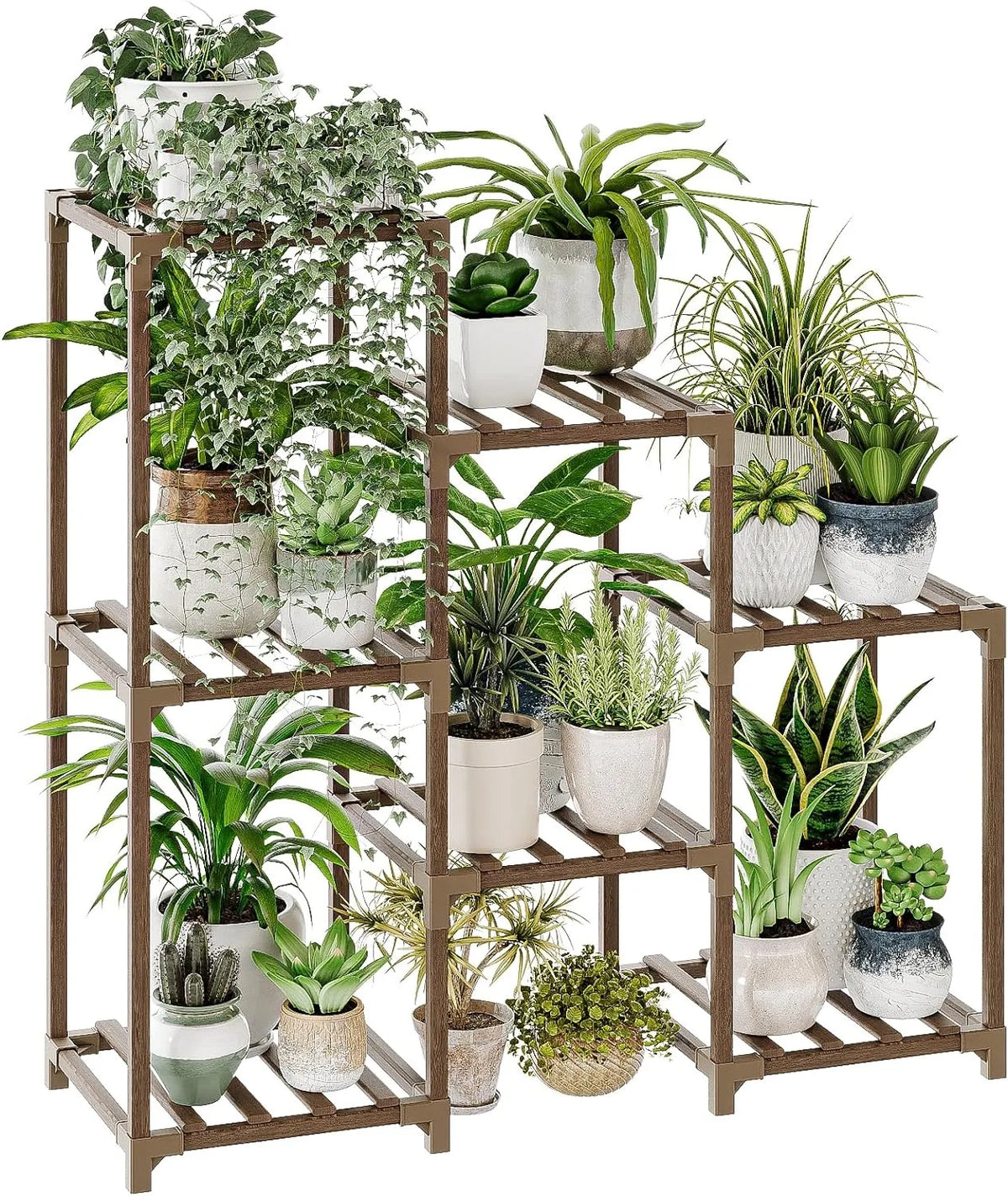 HKM-464659 Customizable Vertical Multi-Layer Wooden Flower Pot Stand