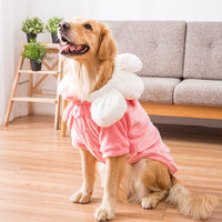 HKM-4646717 Flannel Pet Outfit in Pink and Yellow Sunflower Patterns, Sizes 3XL to 7XL