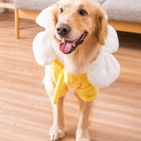 HKM-4646717 Flannel Pet Outfit in Pink and Yellow Sunflower Patterns, Sizes 3XL to 7XL