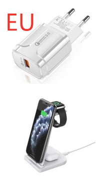 HKM-464787 3-in-1 Foldable Wireless Charger for Mobile Phones, Headphones, and Smartwatches