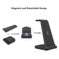 HKM-464787 3-in-1 Foldable Wireless Charger for Mobile Phones, Headphones, and Smartwatches