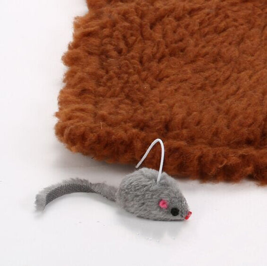 HKM-4648509 Hemp Cat Scratch Board with Plush Surface - 48 x 31 cm Teaser Toy