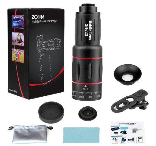 HKM-464851 18X Zoom Telescope Lens with Universal Clip and Flexible Tripod for Samsung Smartphones