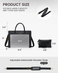 HKM-464851 Elegant 15.6in Ladies Handbags Set - Classic Top Handle Tote and Shoulder Bags for Work