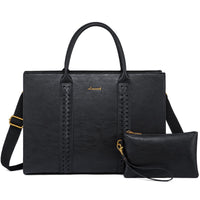 HKM-464851 Elegant 15.6in Ladies Handbags Set - Classic Top Handle Tote and Shoulder Bags for Work