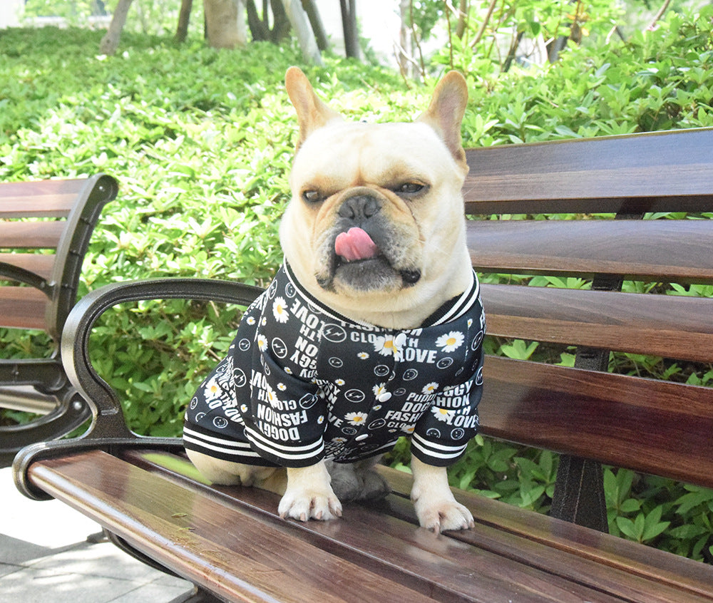 HKM-4648893 Casual Black Acrylic T-Shirt for Dogs in Various Sizes