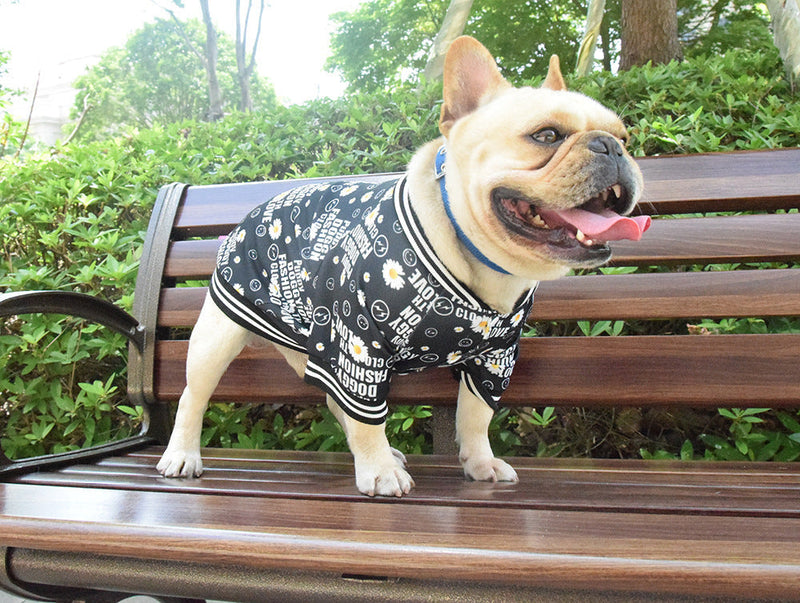 HKM-4648893 Casual Black Acrylic T-Shirt for Dogs in Various Sizes