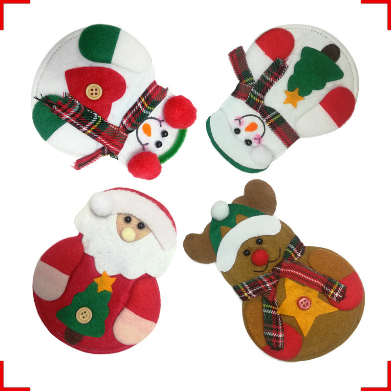 HKM-464915 Christmas Snowman Cutlery Covers for Dining Table - Set of 4 Festive Designs in Non-Woven Fabric