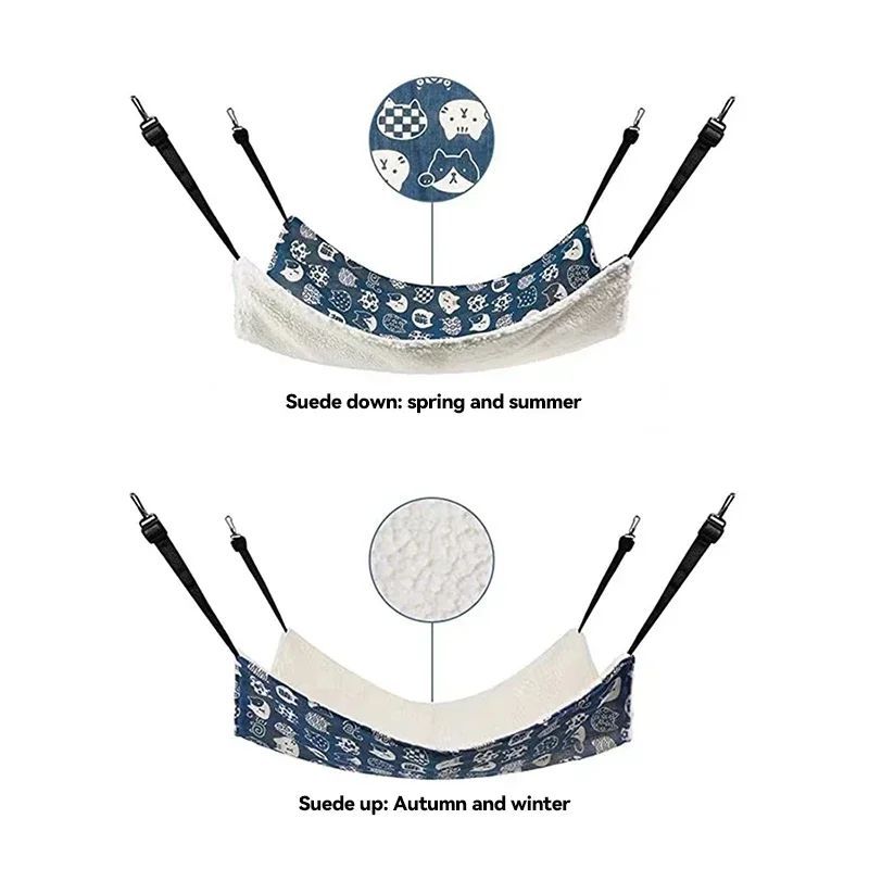 HKM-4649917 Cotton Flannel Hanging Bed for Cats, Small Animals, and Rodents - Multiple Sizes Available