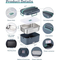 HKM-465043 Portable Electric Thermal Lunch Box with Stainless Steel for Car and Home Use