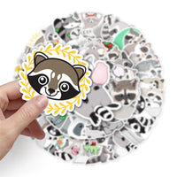 HKM-465171 Coati Cute Style Decorative Waterproof Stickers - 50 Sheets (5.5-8.5cm)