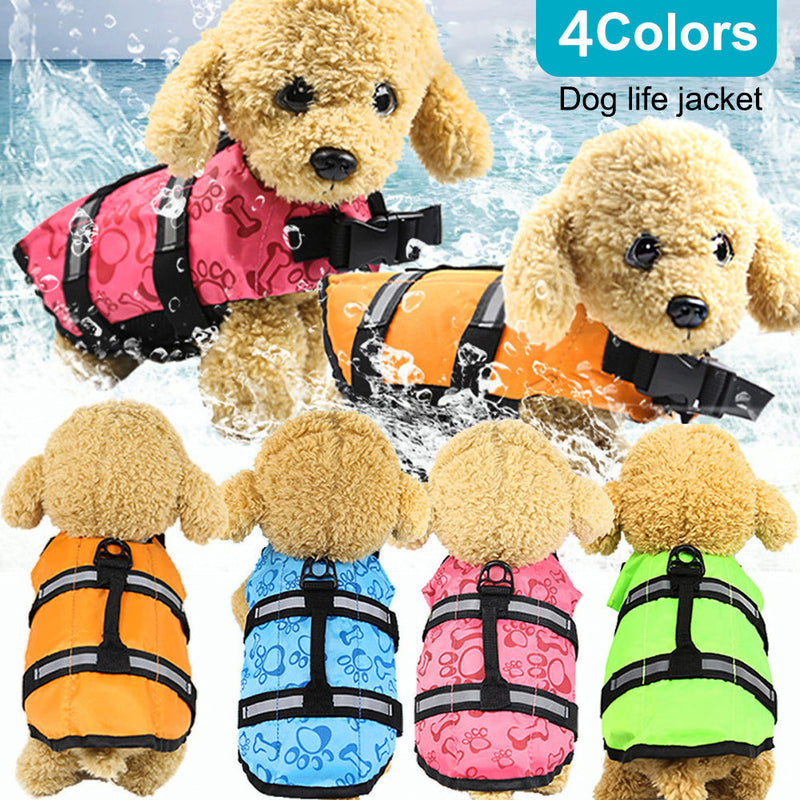 HKM-4652477 Durable Pet Life Jacket for Large and Small Dogs - Orange, Fluorescent Green, Bone Powder, Bone Blue, Various Sizes Available