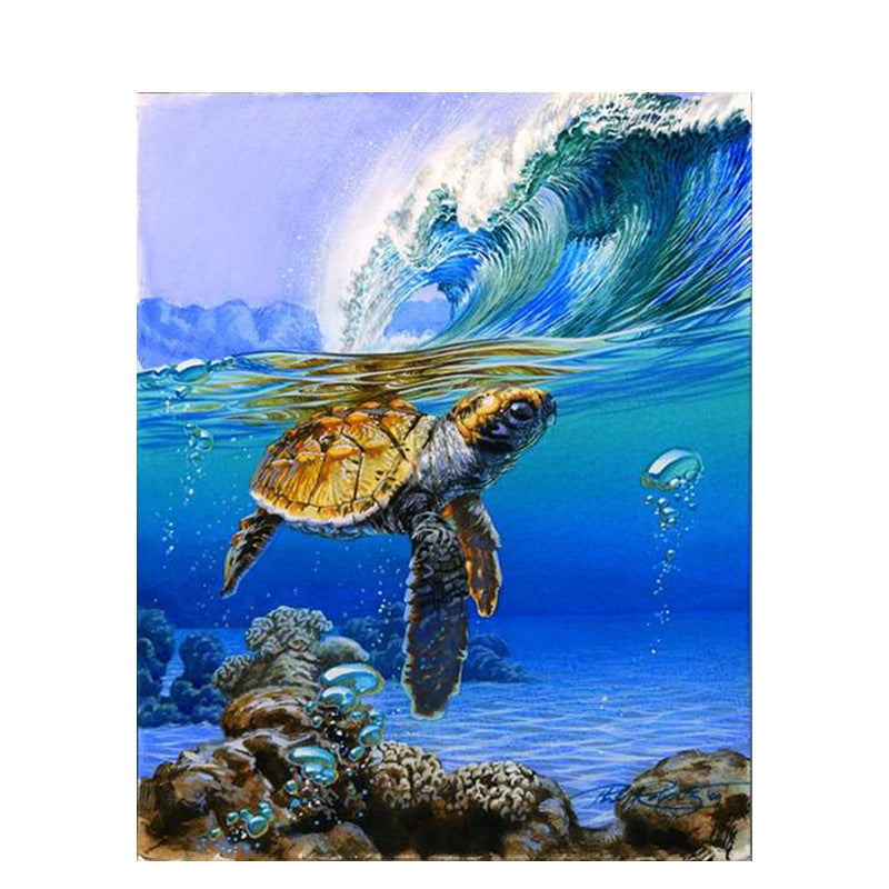 HKM-465299 Digital Oil Painting Kit - 40x50cm Linen Canvas with Brushes, Paints, and Hook for Creative Artistry