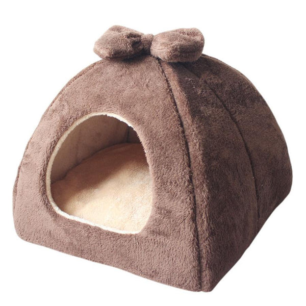 HKM-465299 Dual-Purpose Enclosed Cat and Dog Yurt with Flannel and Sponge for Indoor Comfort