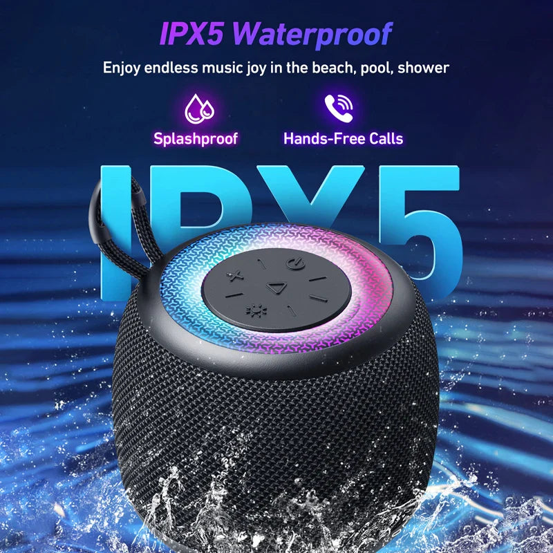 HKM-465299 Portable Waterproof Wireless Speaker with RGB Light, Hi-Fi Stereo Sound, Bluetooth 5.3, Compact and Lightweight Design