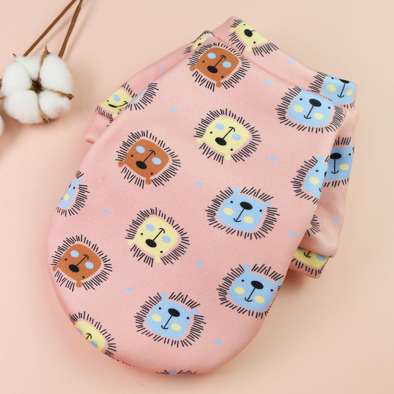 HKM-4653373 Cozy Velvet Cartoon Print Two-Legged Sweater for Pets