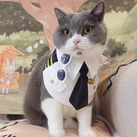HKM-4654653 Stylish White Polyester Cat Scarf - Sizes S, M, L Available