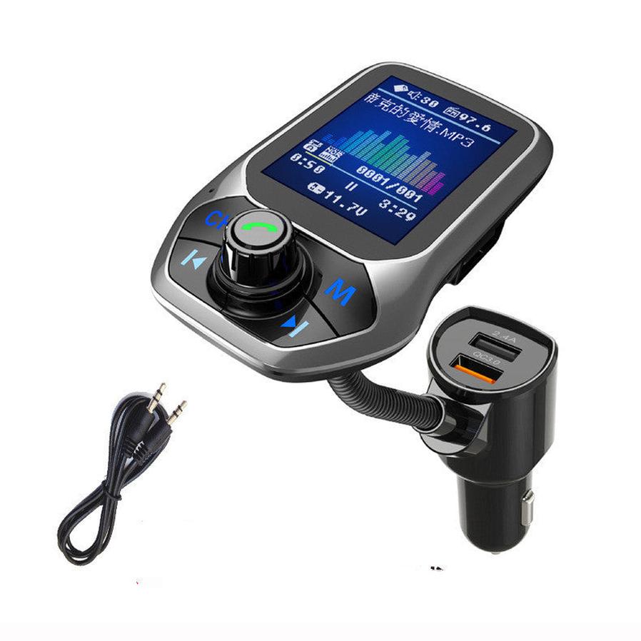 HKM-465491 Multifunctional Color Screen Bluetooth Car MP3 Player with FM/Aux Output and Fast Charging Port
