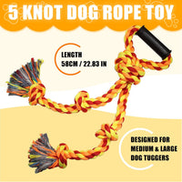 HKM-4655549 Durable Dog Rope Toy for Tug of War, Ideal for Aggressive Chewers and Dental Care, Perfect for Large and Medium Breeds