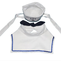 HKM-4655677 Nautical-Themed Pet Sailor Suit with Adjustable Hat and Collar