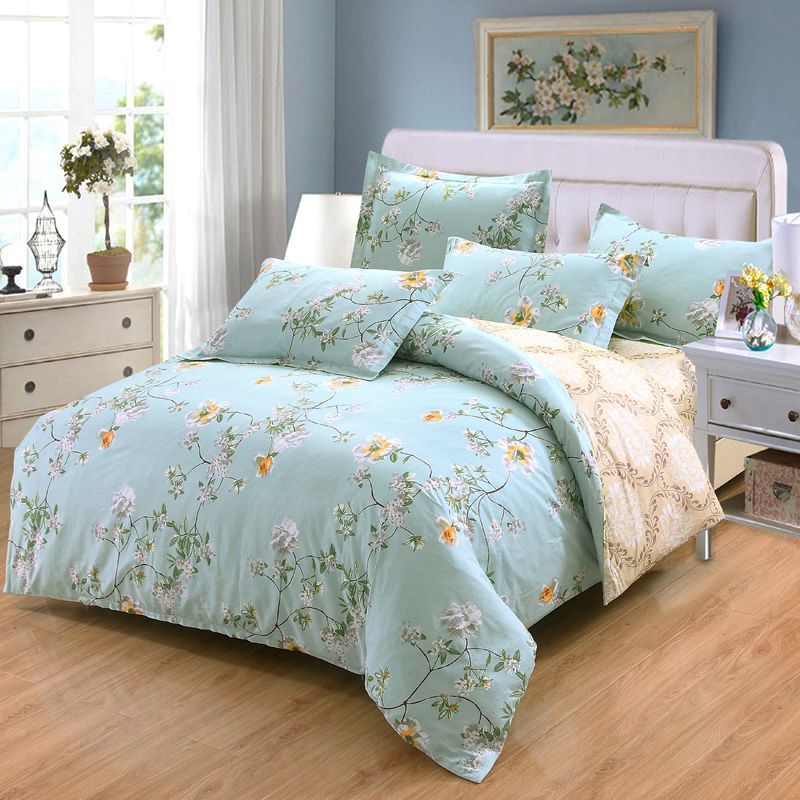 HKM-465619 Cartoon-Themed Cotton Bed Set - 4-Piece Suit for 1.2m and 1.5m Beds, 100% Cotton, 150x200 Quilt Compatible