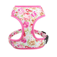 HKM-4656445 Adjustable Broken Flower Pattern Dog Leash and Chest Harness for Small Breeds