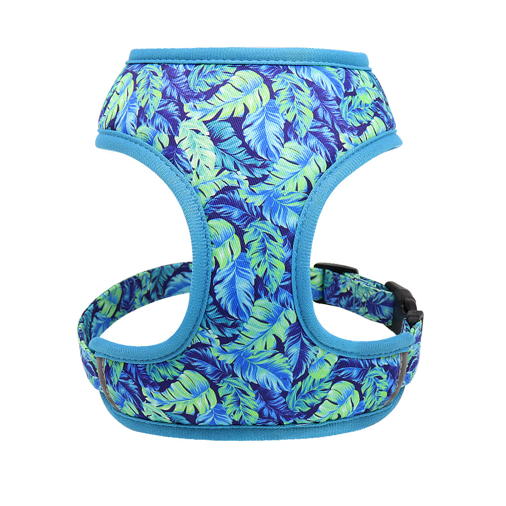 HKM-4656445 Adjustable Broken Flower Pattern Dog Leash and Chest Harness for Small Breeds