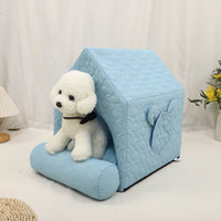 HKM-4657725 Universal Cartoon-Inspired Pet House for Cats and Small Dogs - Cozy Four Seasons Design, 55x38x48cm