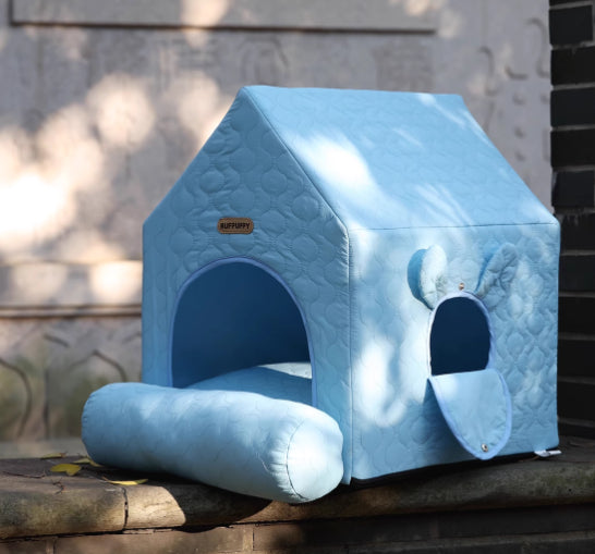 HKM-4657725 Universal Cartoon-Inspired Pet House for Cats and Small Dogs - Cozy Four Seasons Design, 55x38x48cm