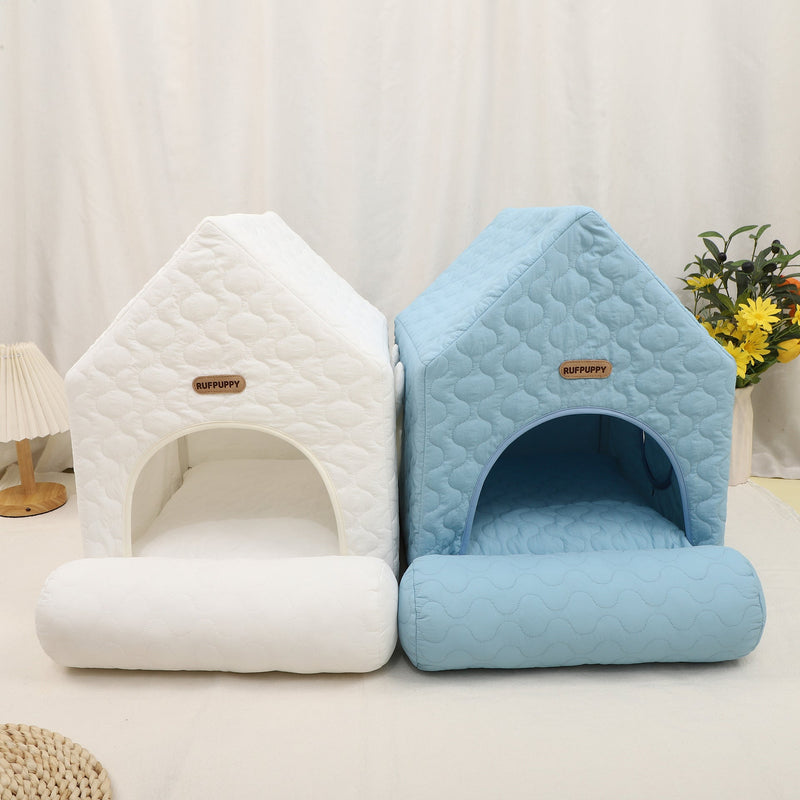 HKM-4657725 Universal Cartoon-Inspired Pet House for Cats and Small Dogs - Cozy Four Seasons Design, 55x38x48cm
