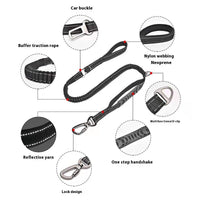 HKM-4657853 Retractable Reflective Traction Belt for Pets with Hand-Holding Rope in Black, Orange, Khaki