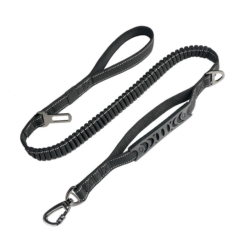 HKM-4657853 Retractable Reflective Traction Belt for Pets with Hand-Holding Rope in Black, Orange, Khaki