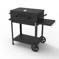 HKM-465811 Extra Large Heavy-Duty Charcoal BBQ Grill with Foldable Side Table for Outdoor Cooking