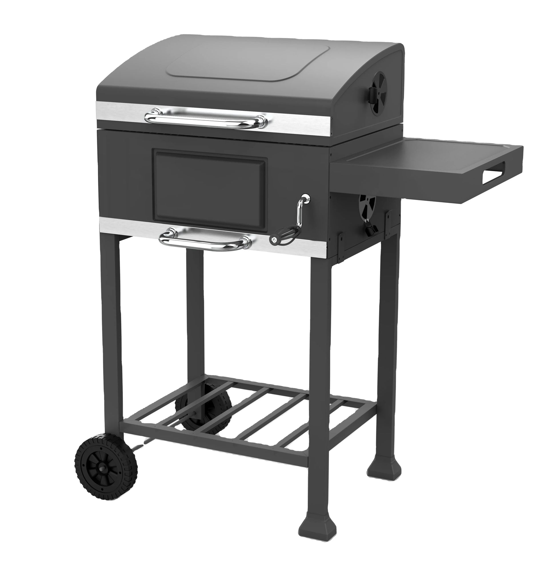HKM-465811 Extra Large Heavy-Duty Charcoal BBQ Grill with Foldable Side Table for Outdoor Cooking