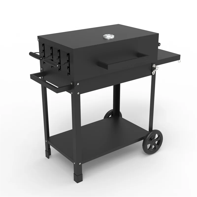 HKM-465811 Extra Large Heavy-Duty Charcoal BBQ Grill with Foldable Side Table for Outdoor Cooking