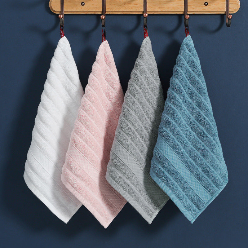 HKM-465875 Pure Cotton Hand Towel in Noble Blue, Gentleman Gray, Cherry Blossom Pink, and Pearl White
