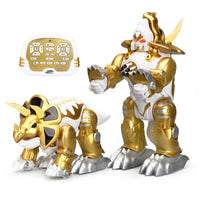 HKM-465875 RC Transforming Programmable Dinosaur Robot Toy for Kids - Electric Light and Sound Feature, Plastic Construction, Ages 3+