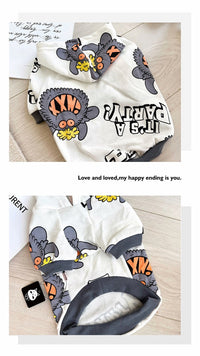 HKM-4659133 Monster Print Cotton Pet Sweater for Spring and Autumn - Casual Dog Jacket